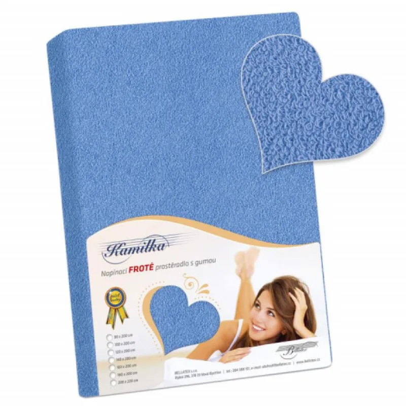 Bellatex Prostěradlo froté - modrá - 140x200 cm