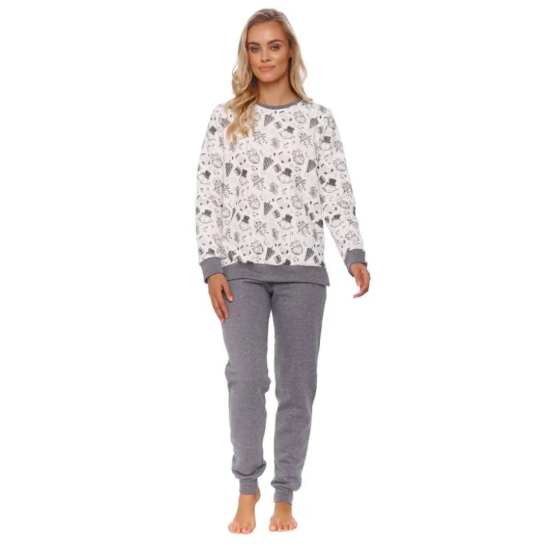 Dámske pyžamo Snowman biele zateplené M