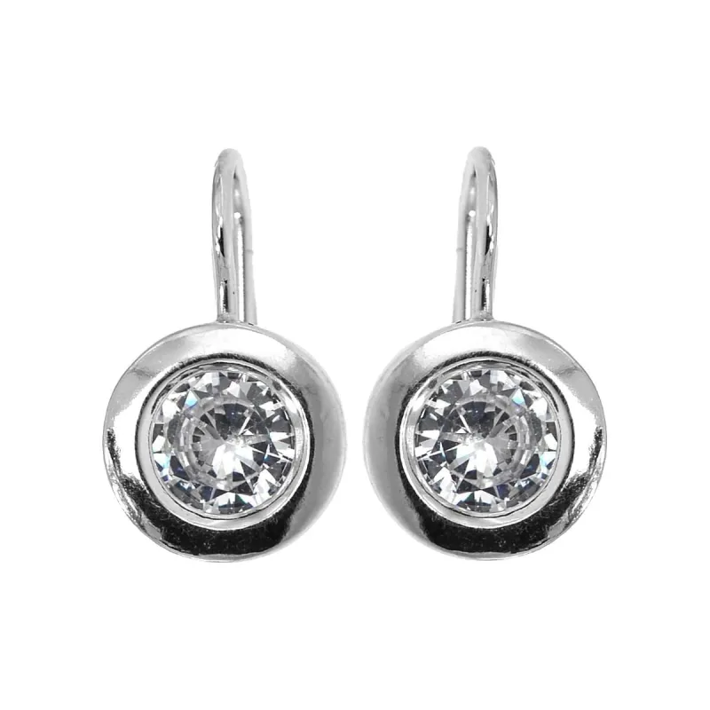 Strieborné náušnice s bielymi zirkóny