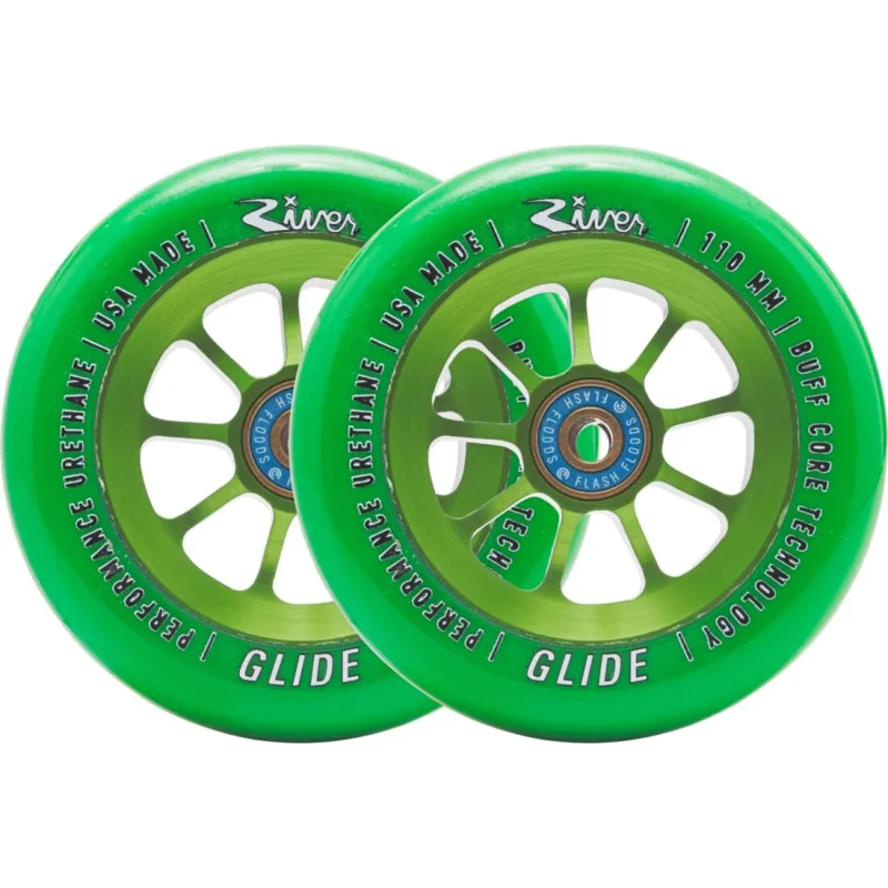 River Naturals Glide Pro Scooter Wheels 2-Pack - Emerald