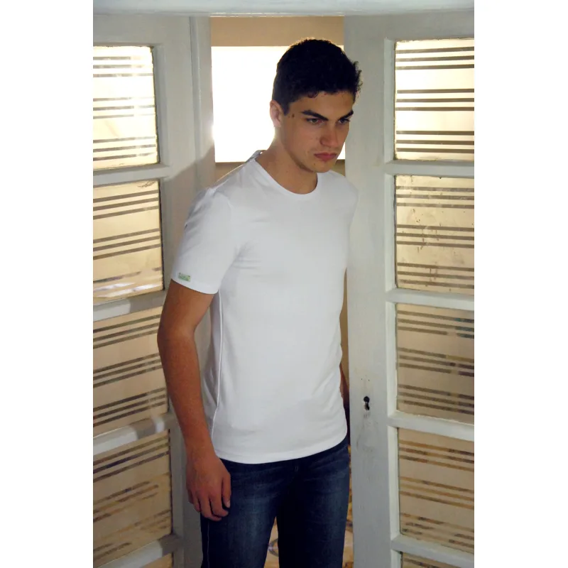 Zdravotnícke tričko pánske bavlnené biele - L