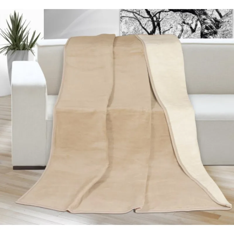 Bellatex Přikrývka KIRA PLUS tmavě béžová a světle béžová - 150x200 cm