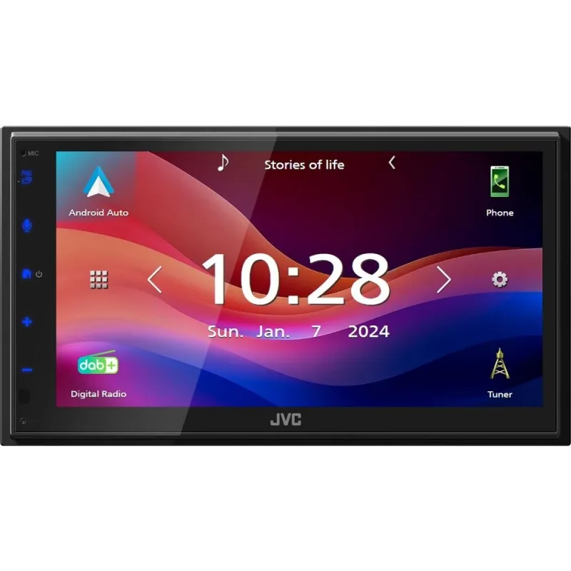 JVC 1DIN / 2DIN DAB+ / FM autorádio/6,8" displej/USB/AUX/Bluetooth/Apple CarPlay / Android Auto KW-M595DBT