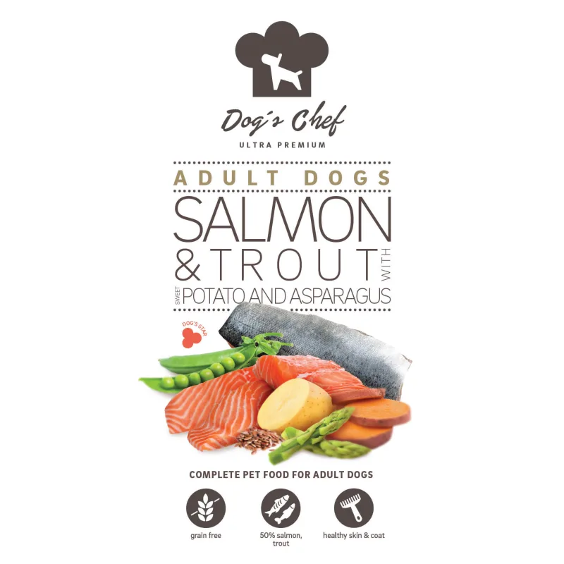 Dog's Chef Dog’s Chef SALMON & TROUT WITH SWEET POTATO AND ASPARAGUS 12 kg