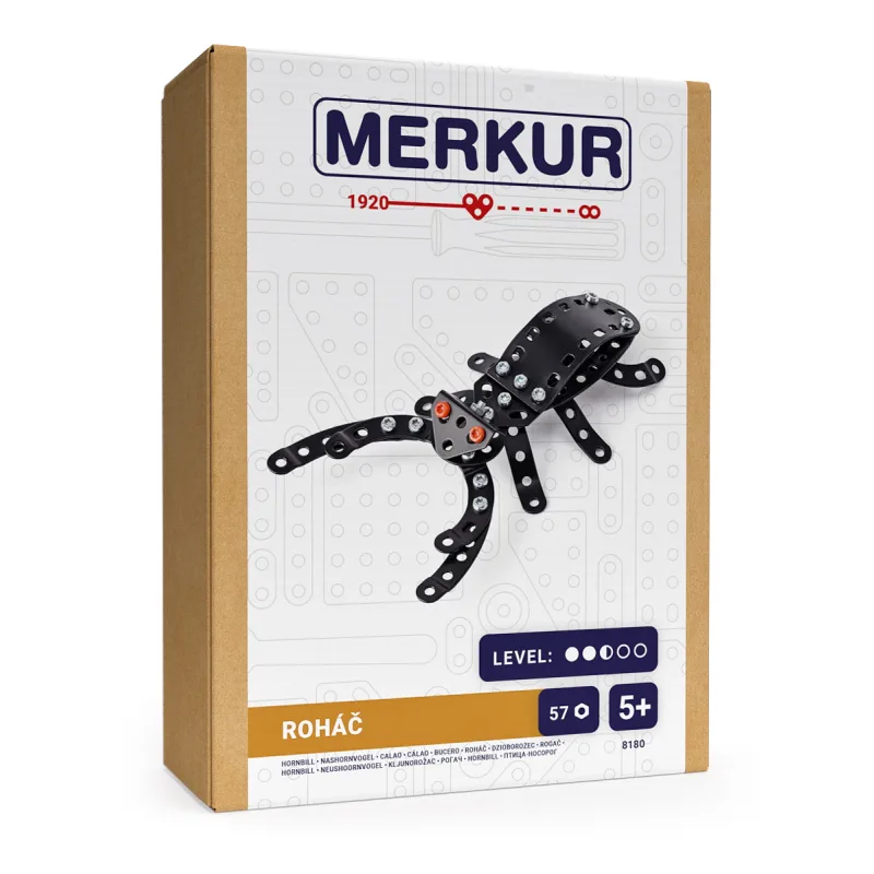 MERKUR - Stavebnice MERKUR - Stavebnica Merkur - Chrobáčiky – Roháč, 57 dielikov