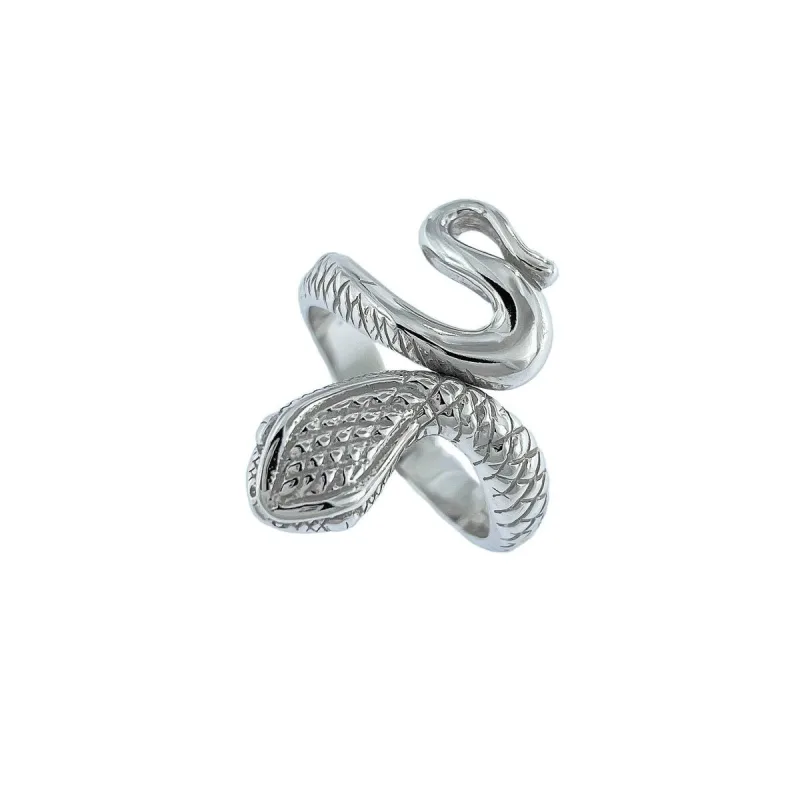Strieborný prsteň had veľký veľkosť prsteňa 60