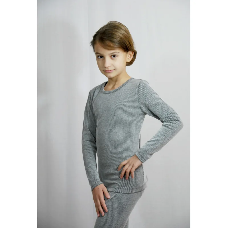 DETSKÝ TERMO NÁTELNÍK - TRIČKO S DLHÝM RUKÁVOM VEĽ. 86 AŽ 164 (sivá) - sivá, 86-92