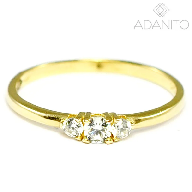 Zlatý prsteň so zirkónmi ADANITO BRR1063G, 55, 1.41 g