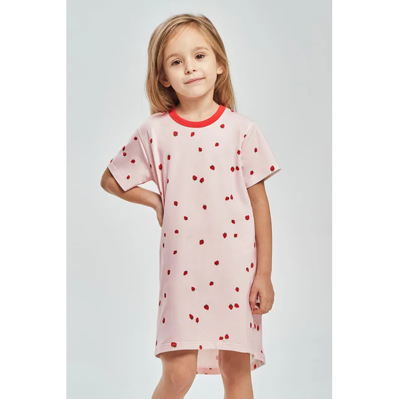 Dievčenská nočná košeľa Maia ružová 122