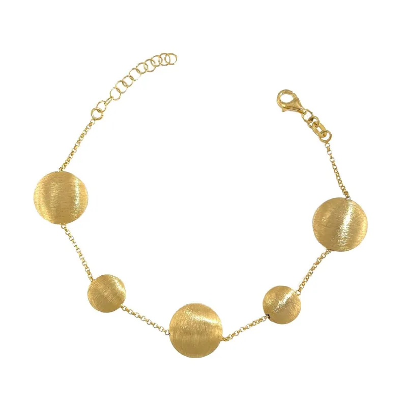 Strieborný pozlátený náramok šošovky dĺžka náramku 17+3cm