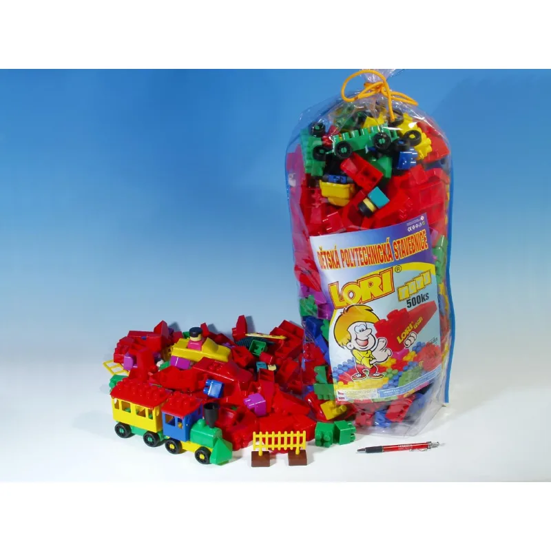LORI Stavebnica LORI 500 balenie pre škôlky plast 500ks v vreci 30x70x20cm