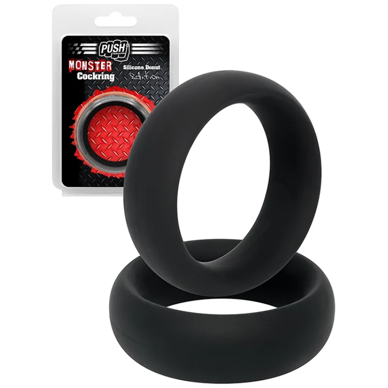 Push Production Silicone Donut Cockring Black (40/20mm)