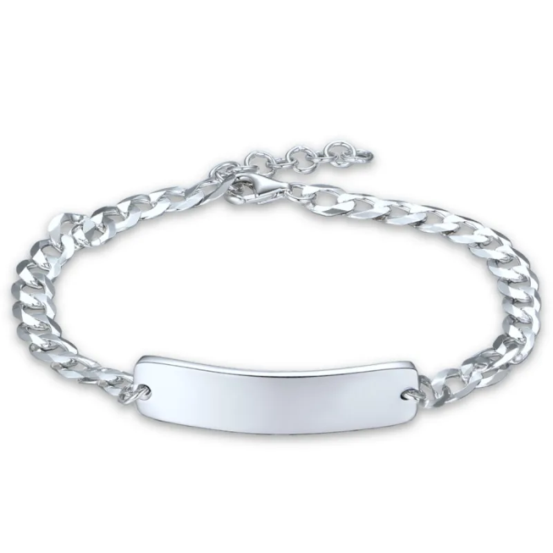 Strieborný pánsky náramok s gravírovacím štítkom Ag 925/1000 10,95g MINET JMAN0677SB20