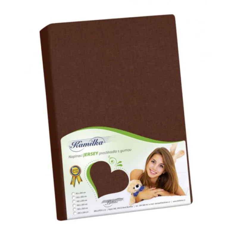 Bellatex Prostěradlo jersey - tmavě hnědá - 140x200 cm