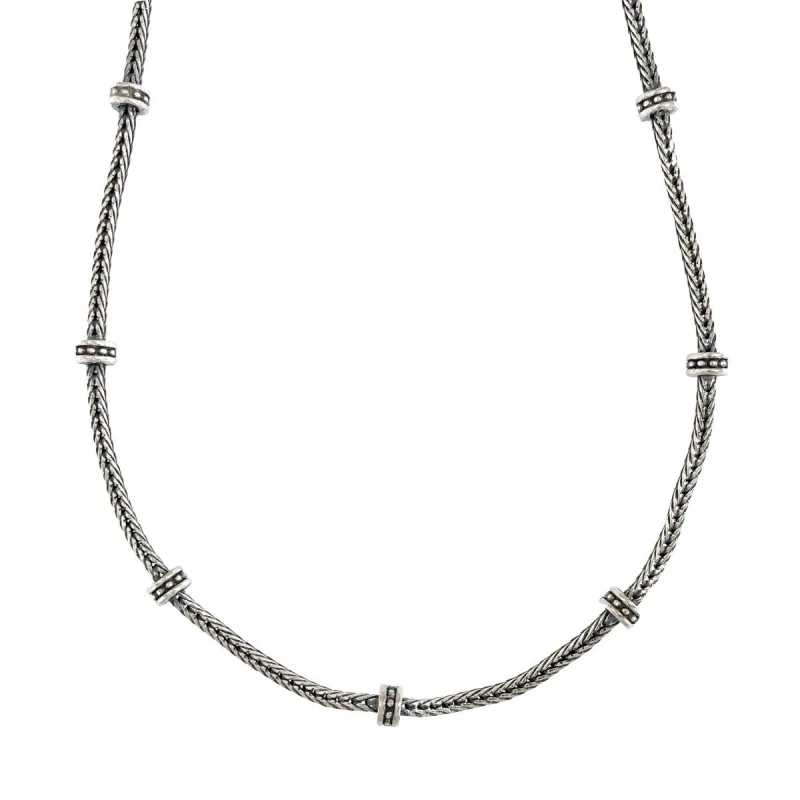 Strieborná oxidovaná retiazka s valčekmi dĺžka retiazky 50cm