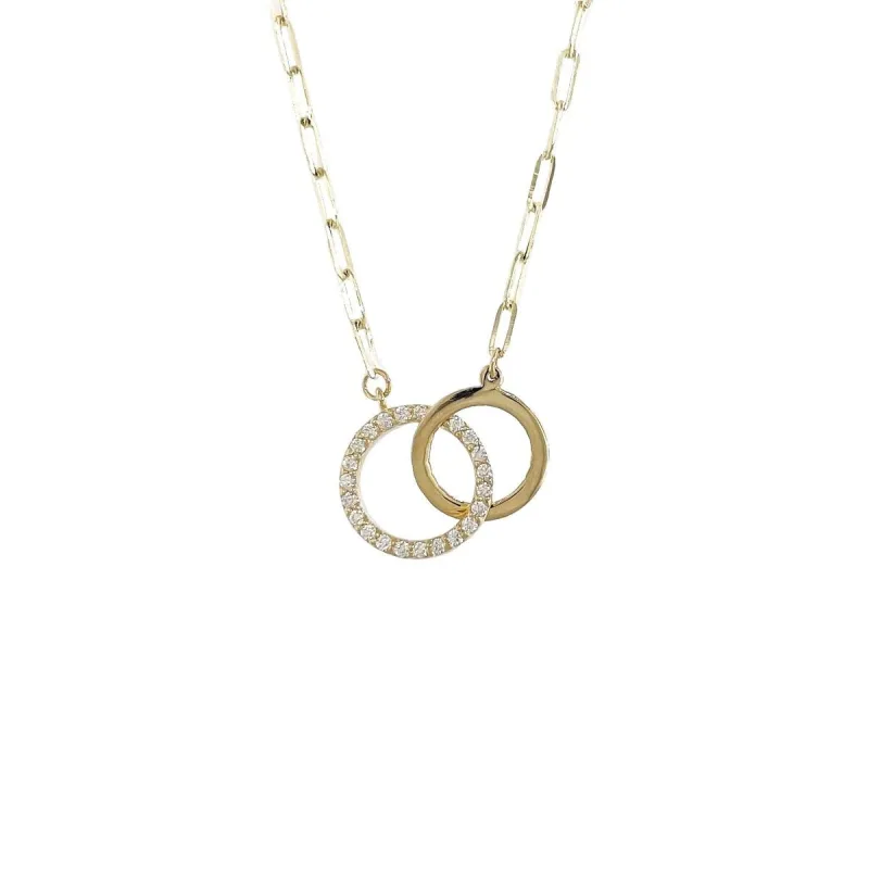 Zlatý náhrdelník spojené krúžky Au 585/1000 hmotnosť 2,14g