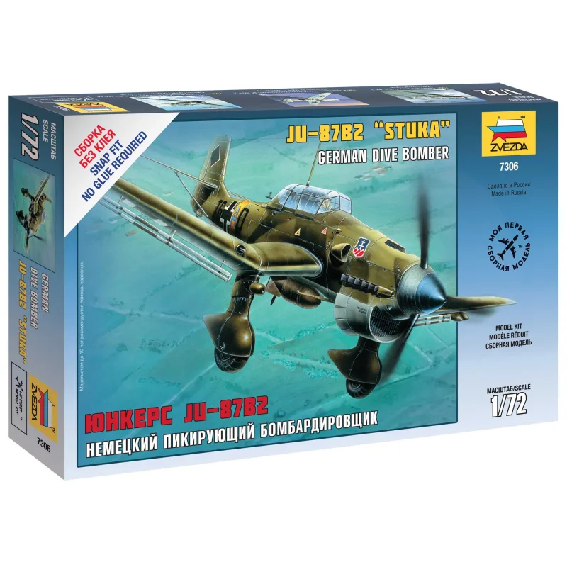 Zvezda Snap Kit lietadlo 7306 - Ju-87B2 Stuka (1:72)
