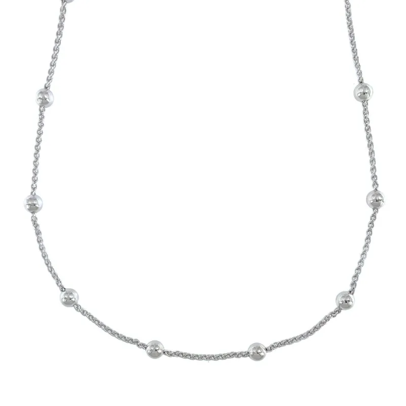 Strieborný náhrdelník spiga s guľôčkami dĺžka retiazky 42+3cm