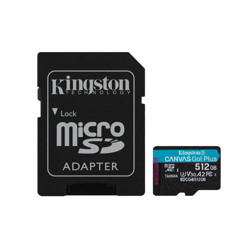 Kingston Canvas Go Plus A2/Micro SDXC/512GB/UHS-I U3 / Class 10/+ Adaptér SDCG4/512GB