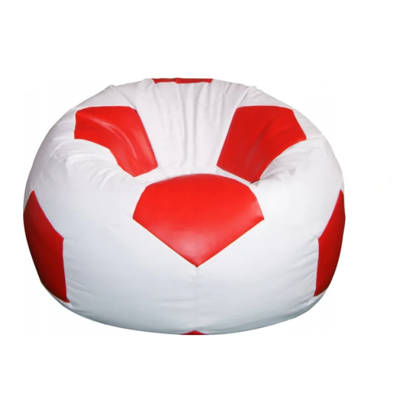 FITMANIA Sedací vak Futbalova LOPTA XL Vzor: 14 BÍLO-ČERVENÁ
