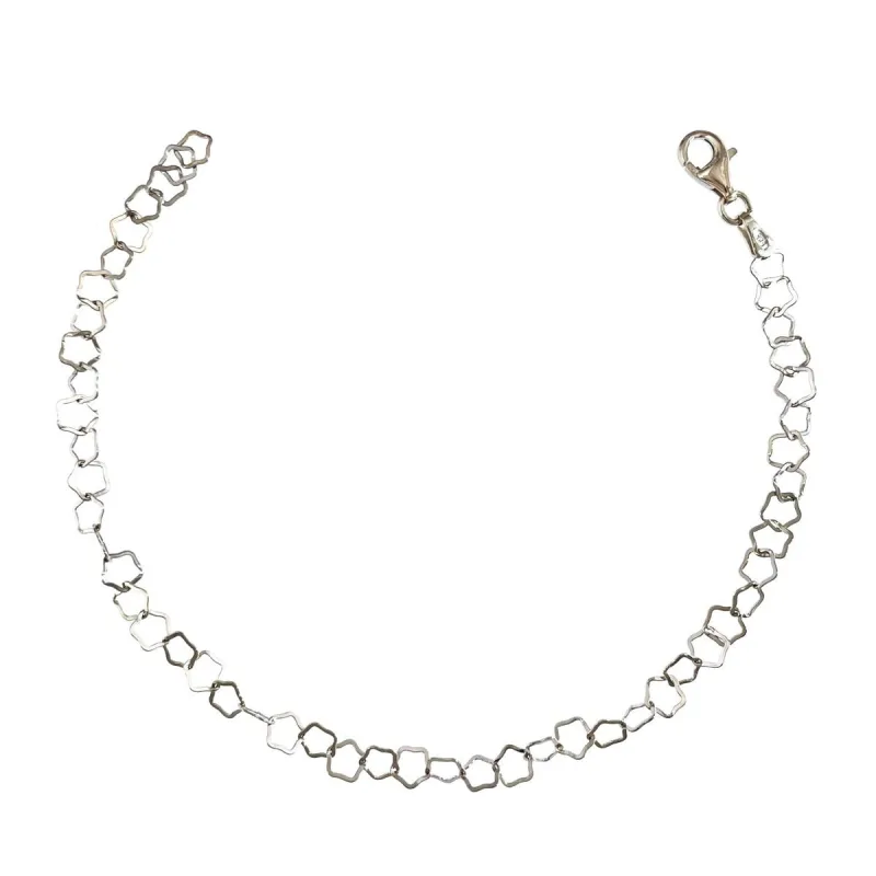 Strieborný náramok kvetinkový dĺžka náramku 20cm