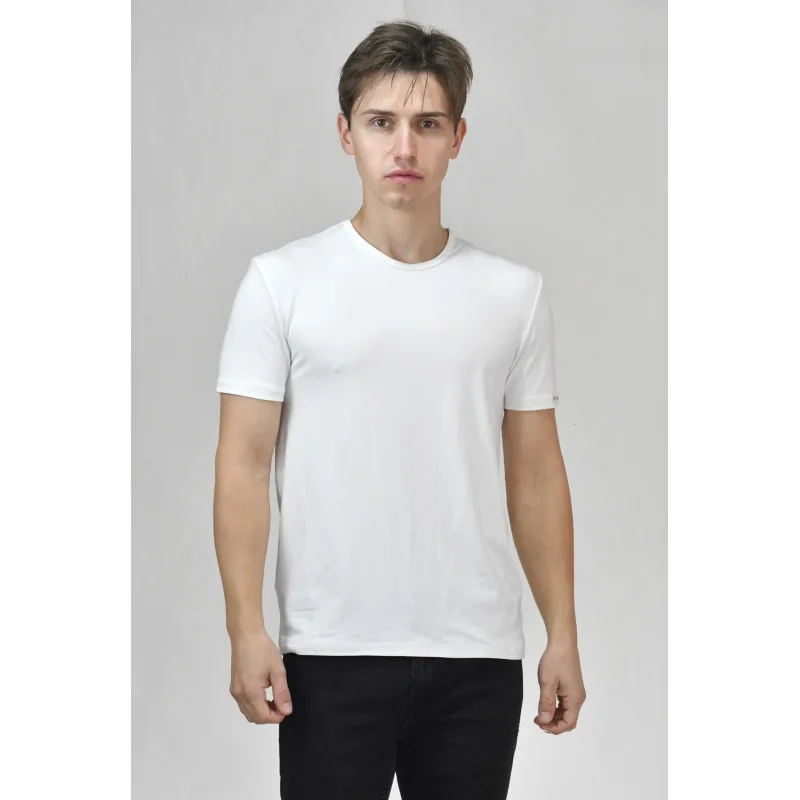 Pánske tričko z elastickej bavlny - biela, XL