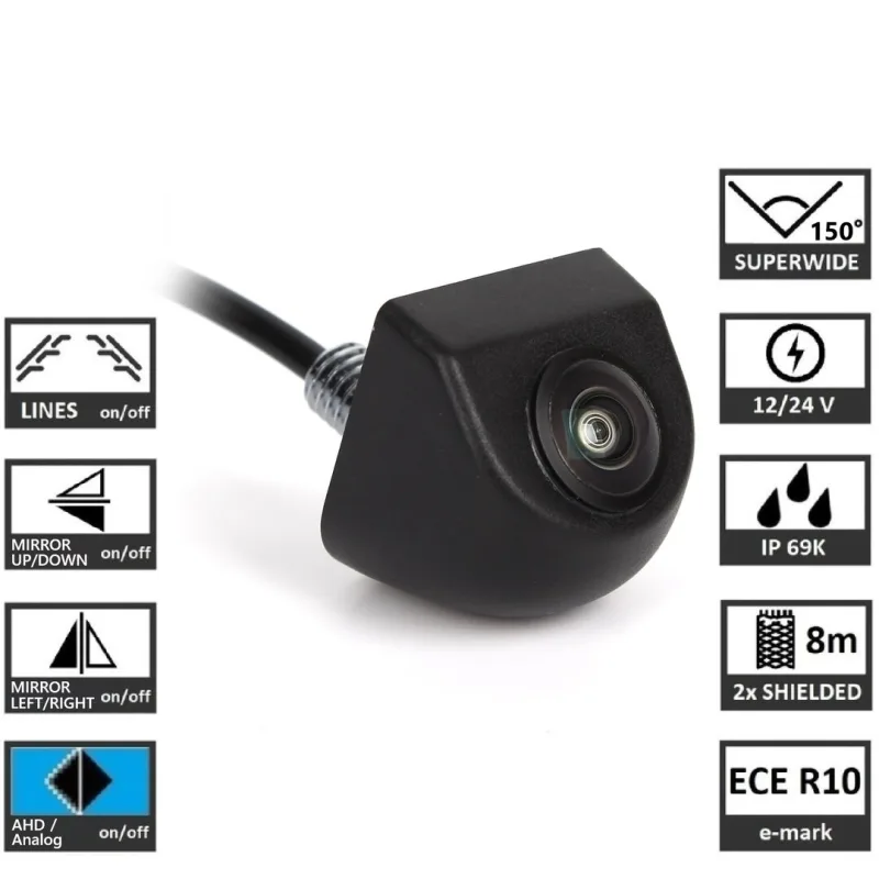 BC UNI Univerzální parkovací kamera 1080p AHD/RCA, 150° BC UNI