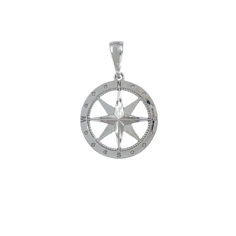 Strieborný prívesok kompas