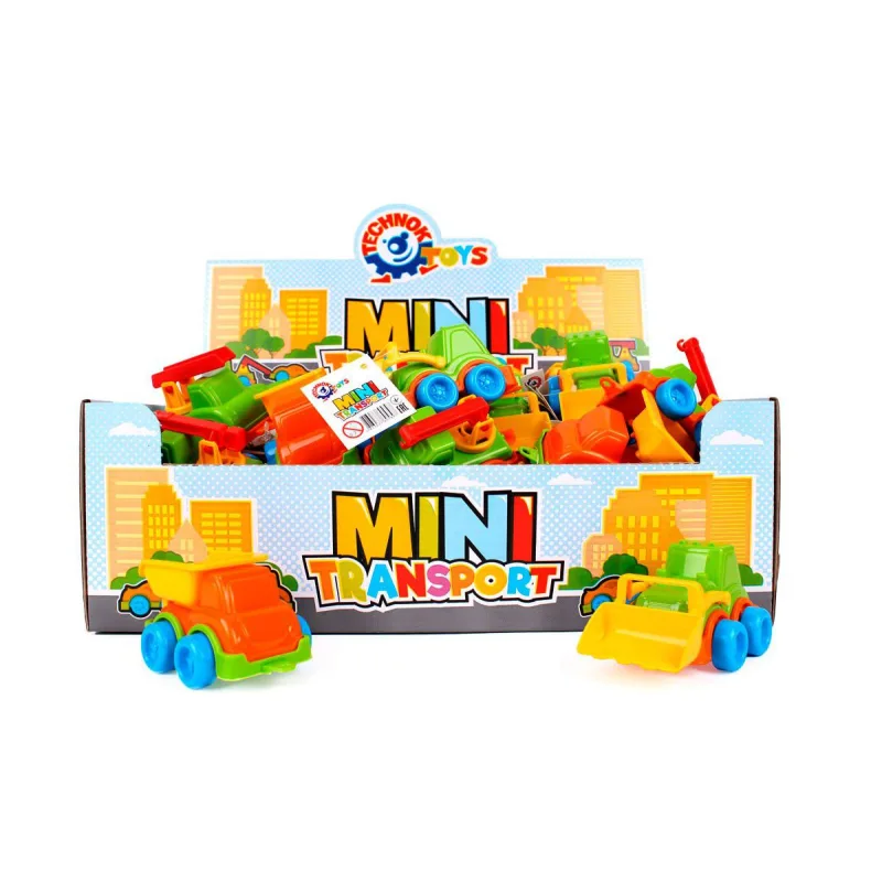 Teddies Dopravný prostriedok mini plast 10-12cm na voľný chod mix druhov 42ks v boxe