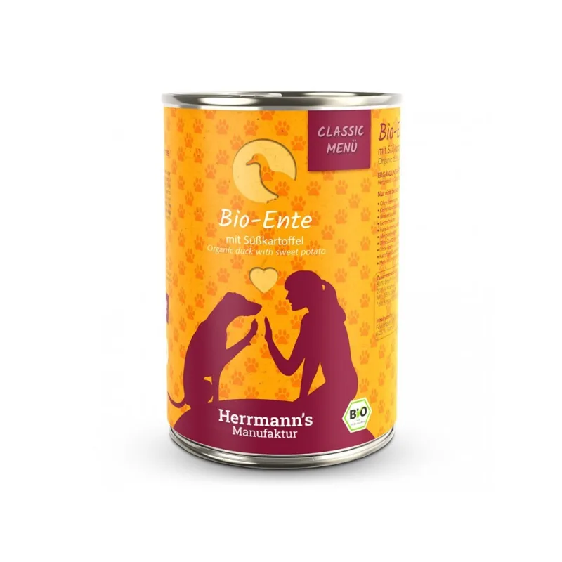 Herrmanns BIO Kačacie mäso a batáty, konzerva 400 g