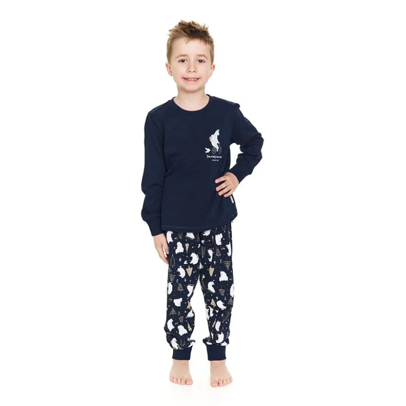 Dlhé detské pyžamo Lucky modré 146/152