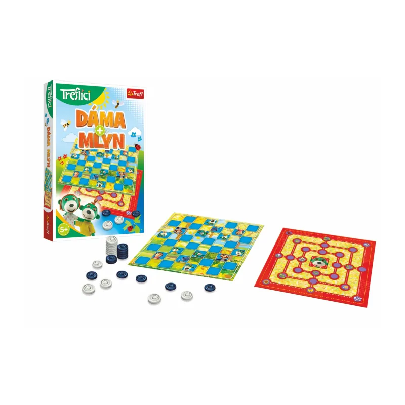 Trefl Dáma a Mlyn s Rodinou Treflíkov spoločenská hra v krabici 19x29x4 cm