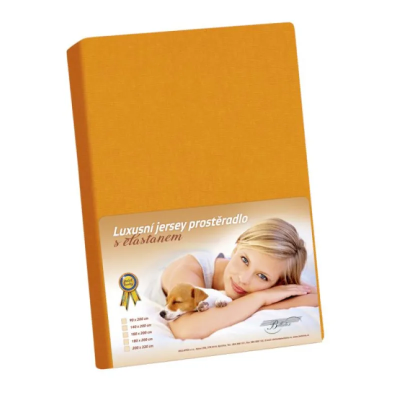 Bellatex Jersey prostěradlo s elastanem oranžové - 200x220 cm