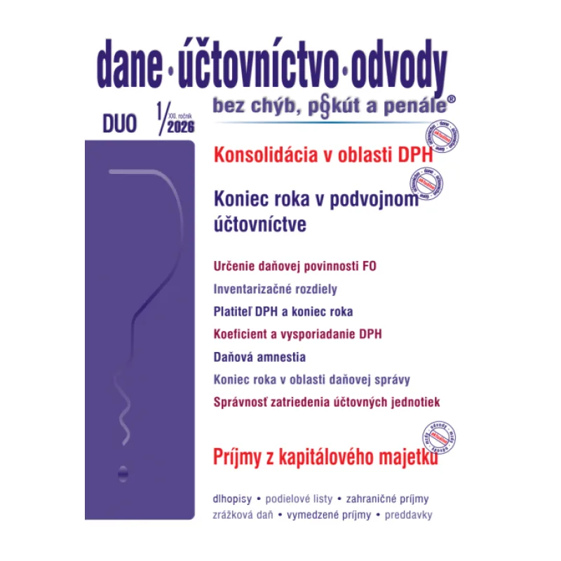 DUO č. 1 / 2026 - Koniec roka v daňovej a účtovnej oblasti