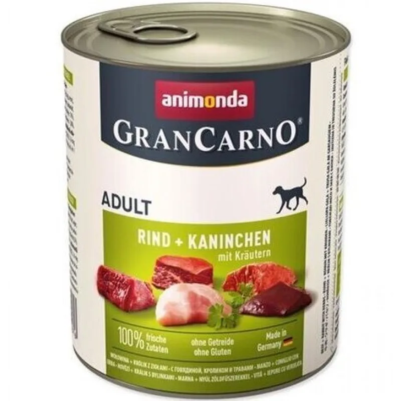 Animonda GRANCARNO dog adult hovädzie, králik, bylinky konzerva 6x 800 g