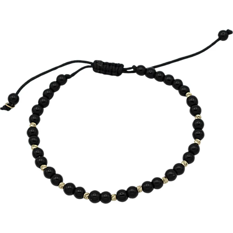 Zlatý náramok šnurka ADANITO BRNK1299GBLK