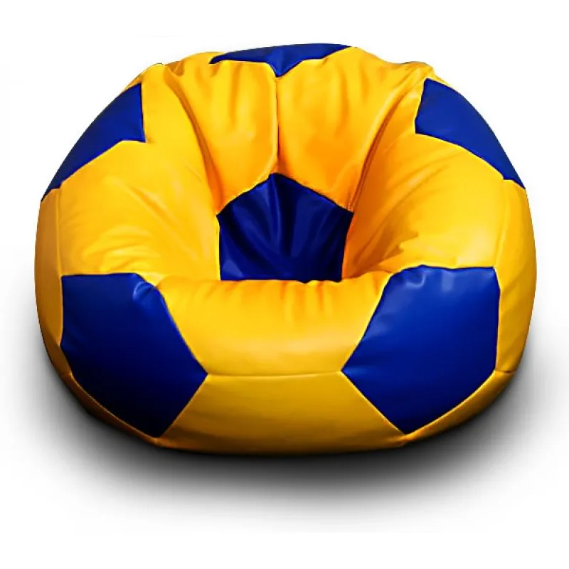 FITMANIA Sedací vak Futbalová LOPTA XXL 450L Vzor: 12 ŽLUTO-MODRÁ