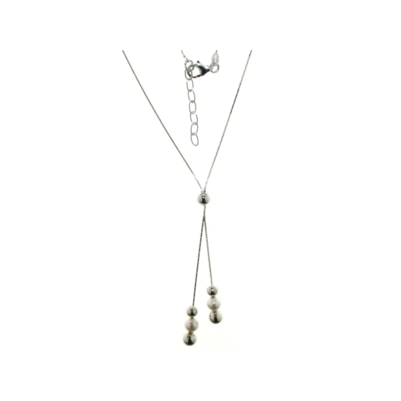 Strieborný náhrdelník s perlami dĺžka náhrdelníka 42+3cm