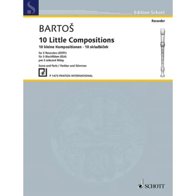 Schott Music Panton 10 skladbiček pro tři zobcové flétny