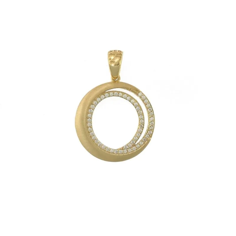 Strieborný pozlátený prívesok so zirkónmi