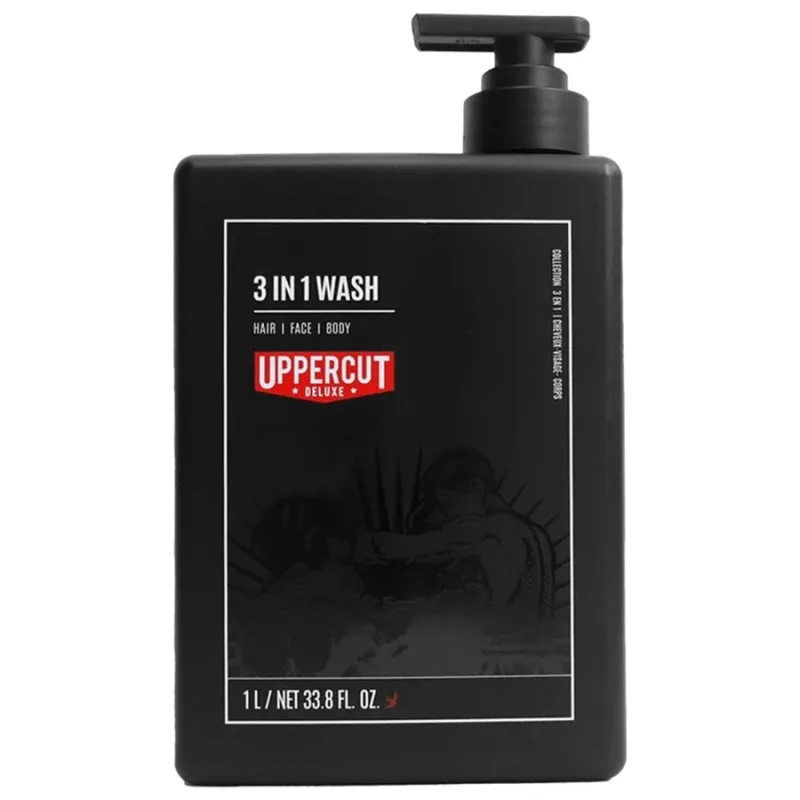 Umývací gél na telo, tvár a vlasy UPPERCUT Deluxe 3 in 1 wash 1000 ml