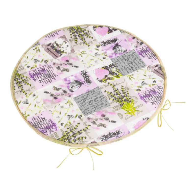 Bellatex Sedák Adéla kulatý hladký, Patchwork lila - průměr 40 cm