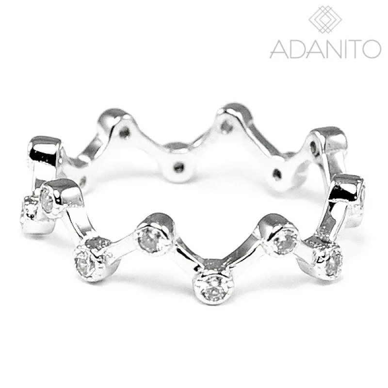 Strieborný prsteň so zirkónmi BENETO AGG430, 56