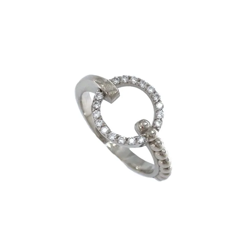 Strieborný prsteň zirkónové koliesko veľkosť prsteňa 58