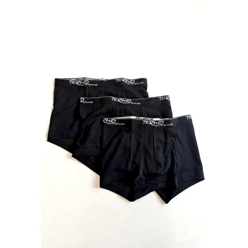Termo boxerky - set pánskeho termo prádla 3ks TERMO intima - M, čierna sýta