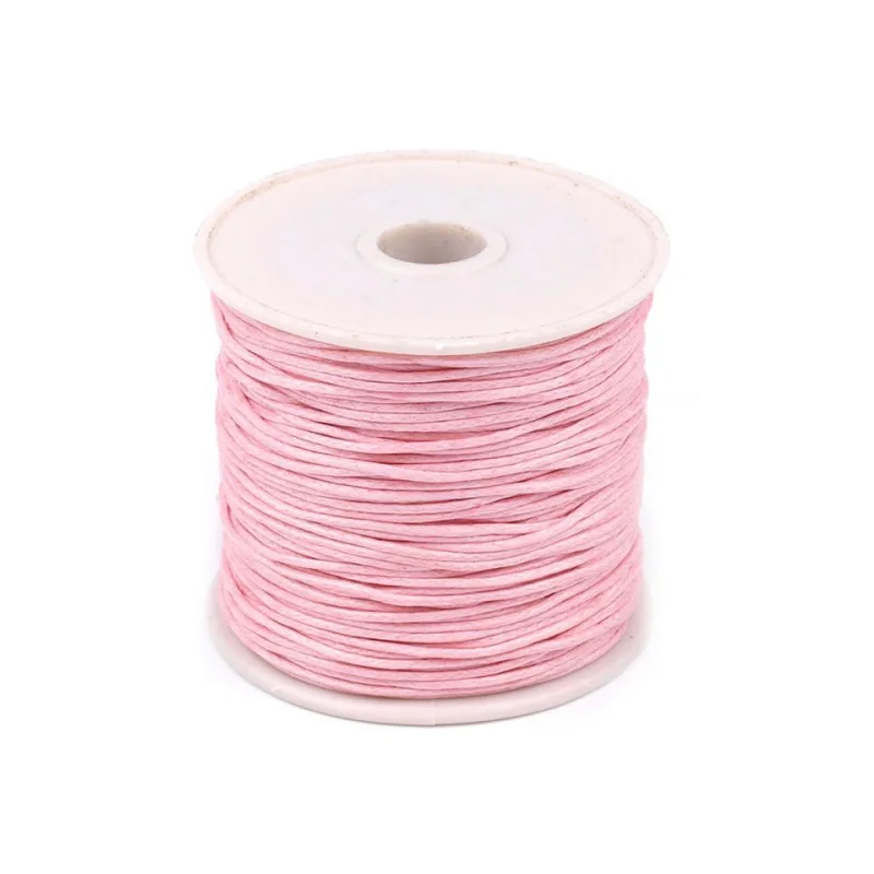 Voskovaná bavlnená šnúra Ø1 mm - ružová