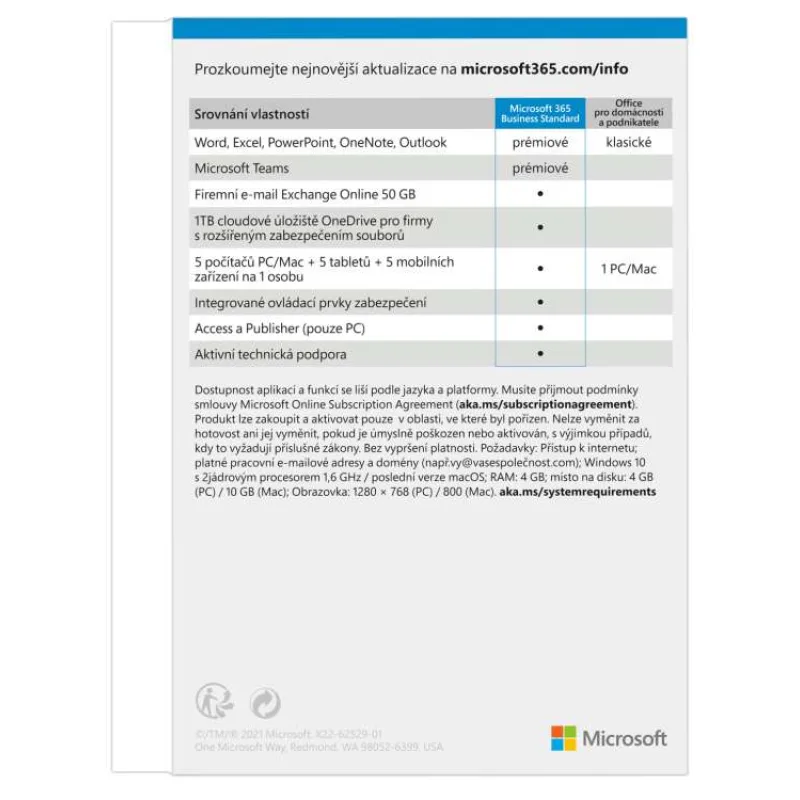 Microsoft 365 Business Standard P8 Mac/Win CZ (KLQ-00643)