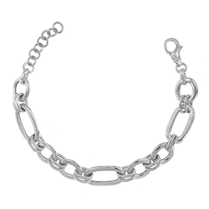 Strieborný náramok oválne oká dĺžka náramku 18+3cm