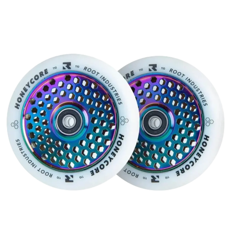 Root Honeycore 110 mm Wheel Set - White / Neochrome 2 ks