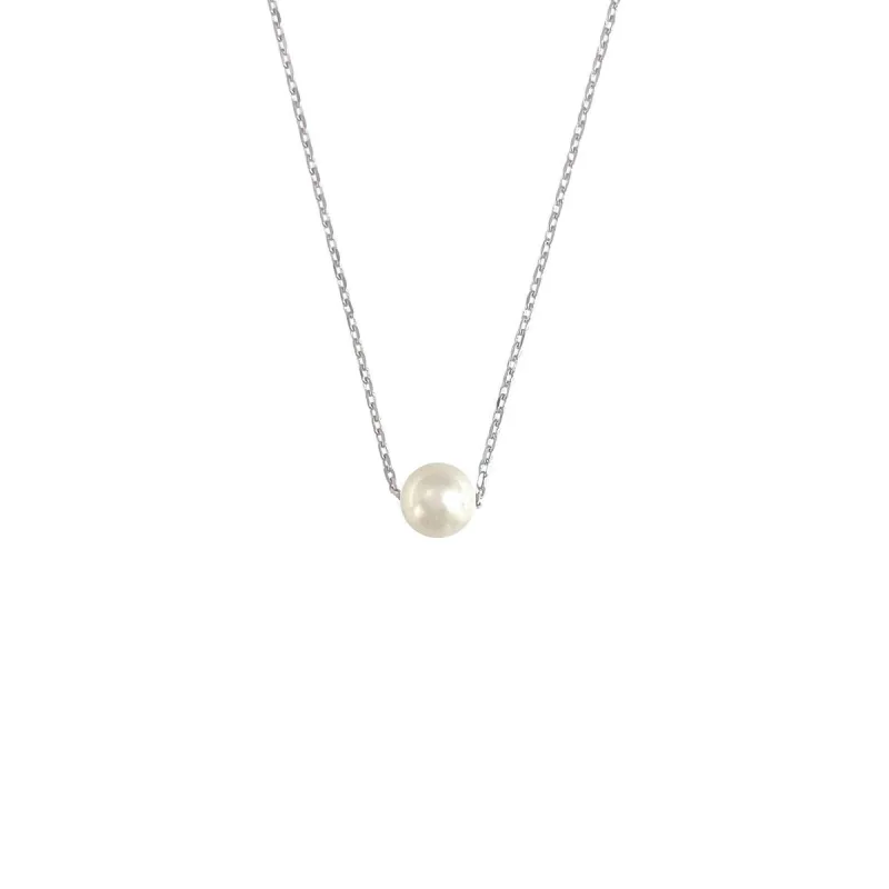 Zlatá retiazka s bielou perlou veľkosť 42 hmotnosť 1,30g